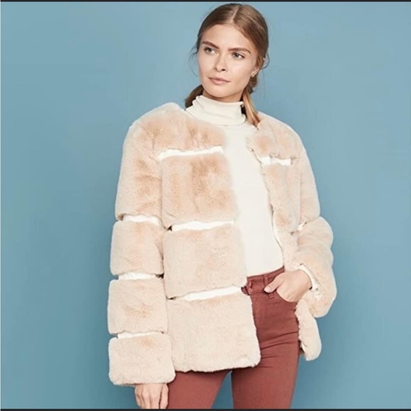NWOT Anthropologie Keepsake the Label Ariel Faux Fur jacket - Creme - Size Small - Picture 1 of 9